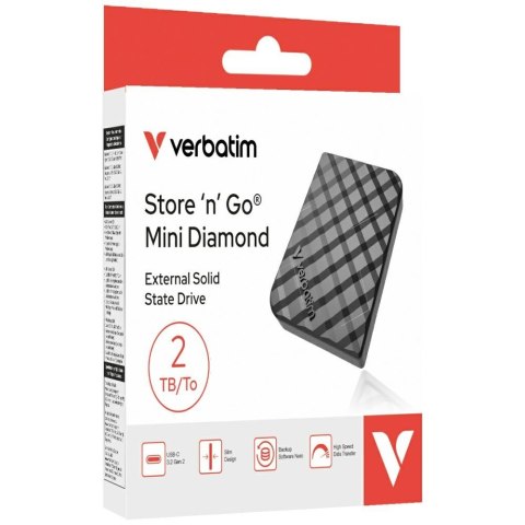 Dysk zewnętrzny Verbatim Store n Go Mini Diamond USB-C SSD 2Tb czarny 32026