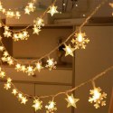 Lampki choinkowe LED snowflake/star - 6m/40 lampek ciepłe białe/warm white zasilane bat. 3xAA EHD-LS05