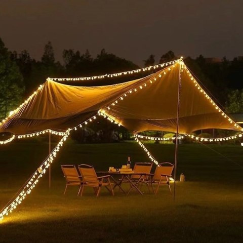 Lampki choinkowe LED snowflake/star - 6m/40 lampek ciepłe białe/warm white zasilane bat. 3xAA EHD-LS05