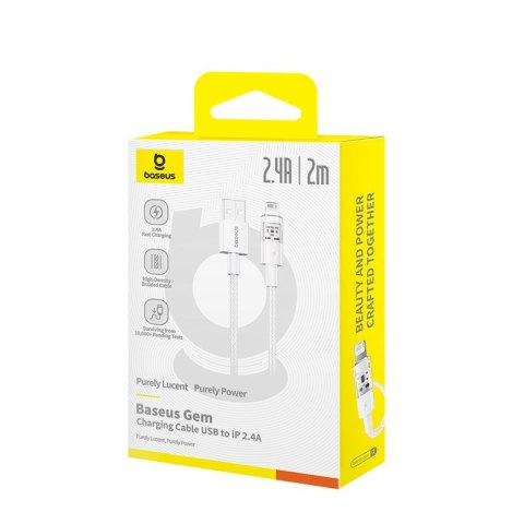 Kabel Baseus Gem 2.4A 2m (biały)