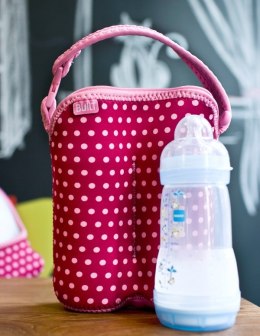 Termoopakowanie do butelek podwójne (Baby Pink Mini Dots)