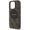 Etui Guess 4G Circle Classic Logo MagSafe do iPhone 16 Pro brązowy
