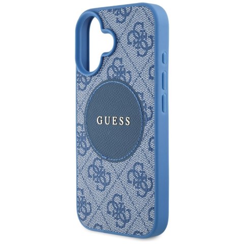 Etui Guess 4G Circle Classic Logo MagSafe do iPhone 16 niebieski