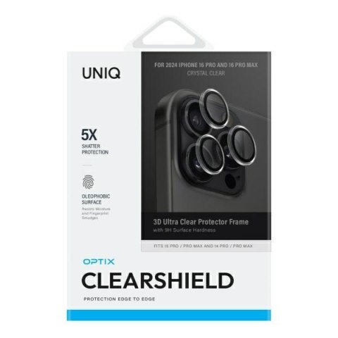 UNIQ Optix Clear Camera Lens Protector iPhone 16 Pro 6.3" / 16 Pro Max 6.9" crystal clear szkło na obiektyw aparatu z aplikatore