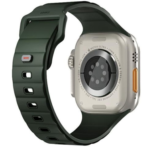 UNIQ pasek Stride Apple Watch Series1/2/3/4/5/6/7/8/9/SE/SE2/Ultra/Ultra 2 42/44/45/49mm FKM Rubber Strap ciemnozielony/moss gre