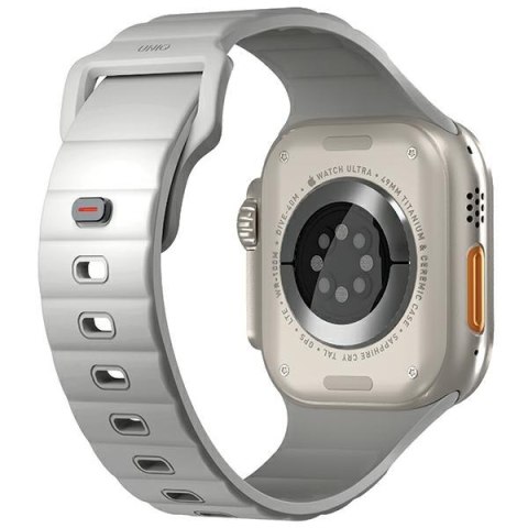 UNIQ pasek Stride Apple Watch Series1/2/3/4/5/6/7/8/9/SE/SE2/Ultra/Ultra 2 42/44/45/49mm FKM Rubber Strap szary/chalk grey