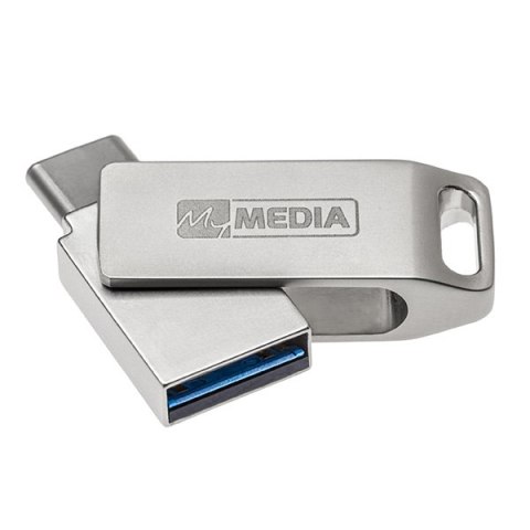 MyMedia MyDual USB 3.2 Gen 1, USB 3.2 Gen 1, 128GB, 69271, srebrny, 69271, USB A / USB C, z obrotową osłoną