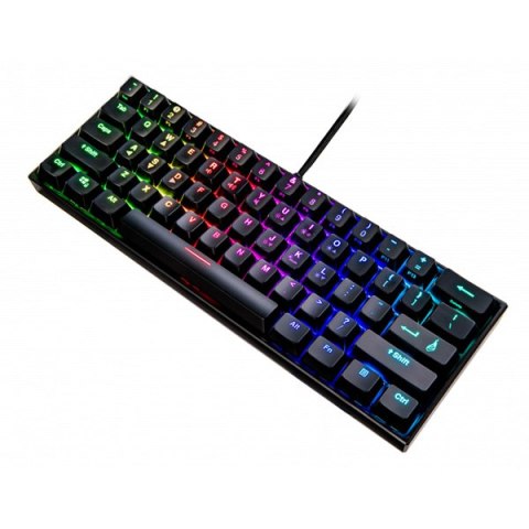 SureFire KingPin M1, klawiatura 60%, gamingowa, RGB US, do gry, przewodowa (USB), czarna, mechaniczna