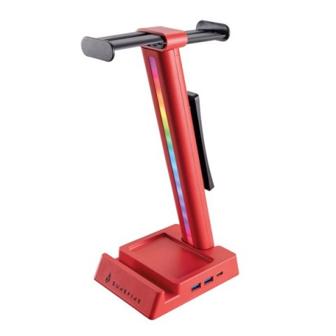 SureFire wielofunkcyjny stojak na słuchawki Vinson N2 Dual Balance RGB, złącze 3,5 mm, czerwony, tworzywo ABS, 48847, czerwona, 