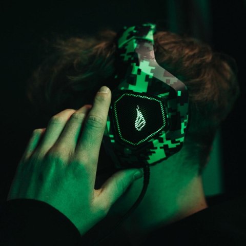 Surefire Skirmish, słuchawki z mikrofonem, przewodowazielona, 2.0 (Stereo), 2x 3.5 mm jack + USB