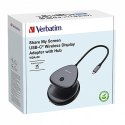 Bezprzewodowy adapter USB-C z koncentratorem WDA02 Share My Screen 4K 32147, czarny, długość przewodu 15cm, Verbatim