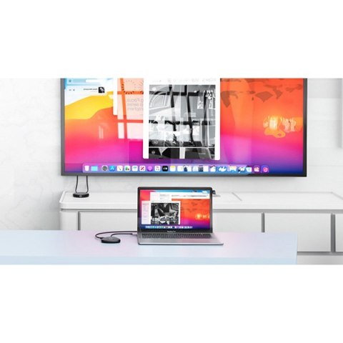 Bezprzewodowy adapter USB-C z koncentratorem WDA02 Share My Screen 4K 32147, czarny, długość przewodu 15cm, Verbatim