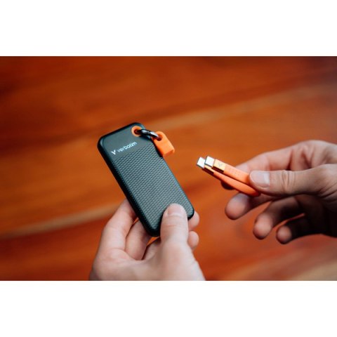 SSD Zewnętrzny Verbatim Pocket SSD, 32190, 1000GB, Nero Backup, czarno-pomarańczowy, w zestawie kabel USB C i etui, 1000 MB/s-R