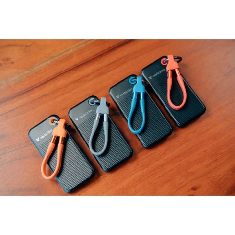 SSD Zewnętrzny Verbatim Pocket SSD Black/Blue, 32191, 1000GB, niebieski, M.2, zawiera kabel USB C, 1000 MB/s-R, USB-C, 1000 MB/s