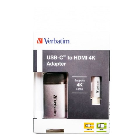 USB (3.1) hub 1-port, 49143, szara, długość przewodu 10cm, Verbatim, 1x HDMI