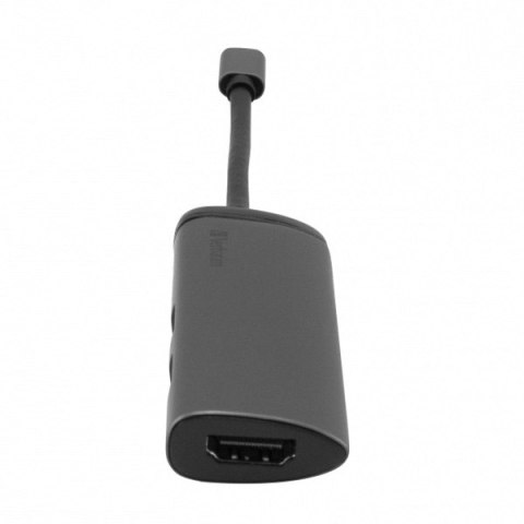 USB (3.1) hub 4-port, 49140, szara, długość przewodu 15cm, Verbatim, adapter USB C na 1x USB C, 1x USB A(3.0), 1x HDMI