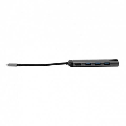 USB (3.1) hub 6-port, 49142, szara, długość przewodu 15cm, Verbatim, 1x USB C, USB A, HDMI