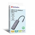 USB (3.2) hub 8-port, 32151, szara, długość przewodu 15cm, Verbatim, 1x USB C, 3x USB A, 2x HDMI, 1x SD 3.0