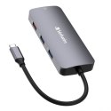 USB (3.2) hub 9-port, 32152, szary, długość przewodu 15cm, Verbatim, 2x USB C, 3x USB A, 1x HDMI, czytnik SD/micro SD