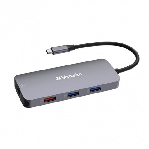 USB (3.2) hub 9-port, 32152, szary, długość przewodu 15cm, Verbatim, 2x USB C, 3x USB A, 1x HDMI, czytnik SD/micro SD