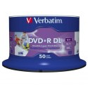 Verbatim DVD+R DL, Double Layer Wide Inkjet Printable, 43703, 8.5GB, 8X, spindle, 50-pack, 12cm, do archiwizacji danych