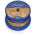 Verbatim DVD-R, Matt Silver, 43548, 4.7GB, 16x, spindle, 50-pack, bez możliwości nadruku, 12cm, do archiwizacji danych