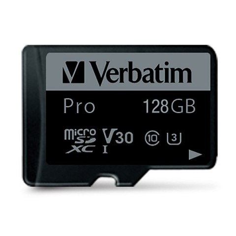 Verbatim Karta pamięci Pro MicroSD, 128GB, micro SDXC, 47044, UHS 3 (U3), z adapterm