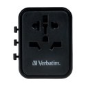 Verbatim, Adapter podróżny World-to-World Verbatim UTA-02 USB-A, USB-C, czarny, 20 W