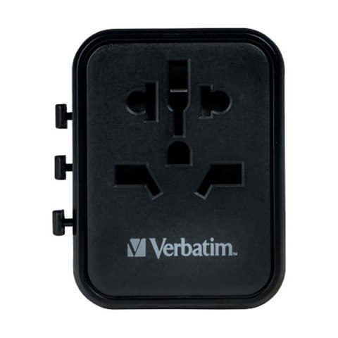 Verbatim, Adapter podróżny World-to-World Verbatim UTA-02 USB-A, USB-C, czarny, 20 W
