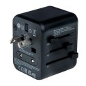 Verbatim, Adapter podróżny World-to-World Verbatim UTA-02 USB-A, USB-C, czarny, 20 W