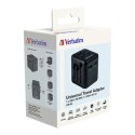 Verbatim, Adapter podróżny World-to-World Verbatim UTA-02 USB-A, USB-C, czarny, 20 W