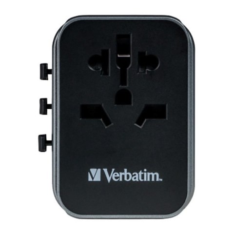Verbatim, Adapter podróżny World-to-World Verbatim UTA-03 USB-A, USB-C, czarny, 30 W