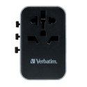 Verbatim, Adapter podróżny World-to-World Verbatim UTA-04 USB-A, USB-C, czarny, 61 W