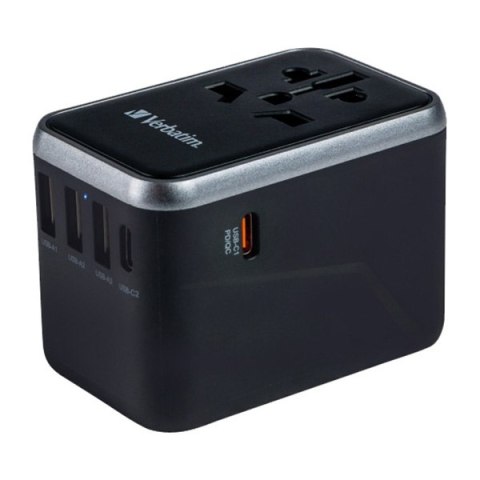 Verbatim, Adapter podróżny World-to-World Verbatim UTA-04 USB-A, USB-C, czarny, 61 W