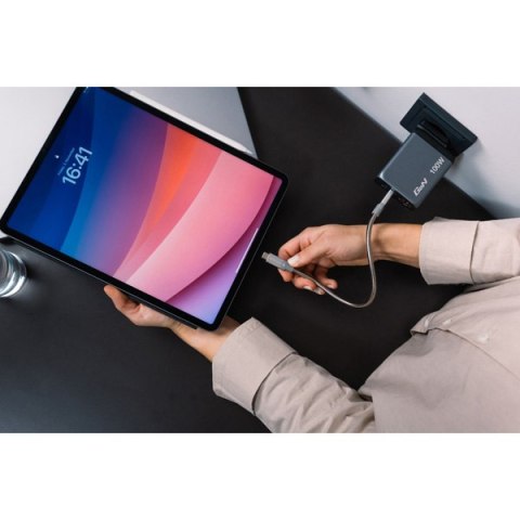 Verbatim, Ładowarka GaN USB 3.0, USB C, szara, 100 W, wymienne końcówki C,G,A