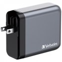 Verbatim, Ładowarka GaN USB 3.0, USB C, szara, 140 W, wymienne końcówki C,G,A