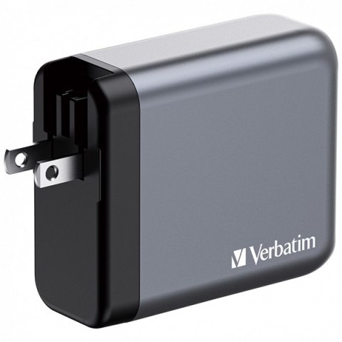 Verbatim, Ładowarka GaN USB 3.0, USB C, szara, 140 W, wymienne końcówki C,G,A
