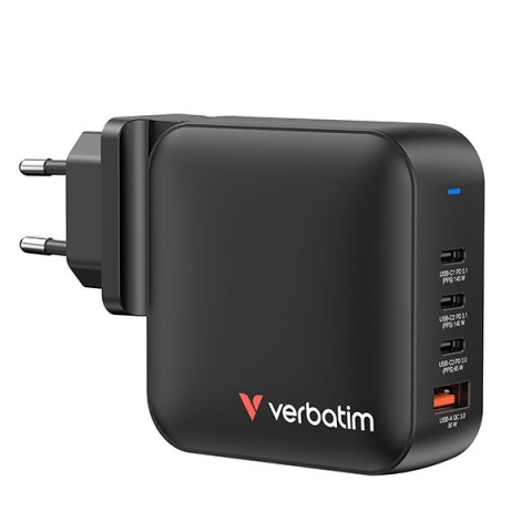 Verbatim, Ładowarka GaN USB 3.0, USB C, szara, 165 W, wymienne końcówki C,G,A