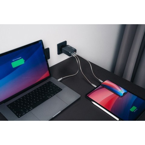 Verbatim, Ładowarka GaN USB 3.0, USB C, szara, 200 W, wymienne końcówki C,G,A