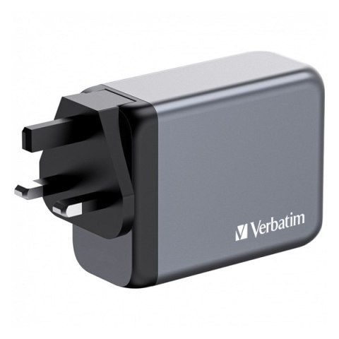 Verbatim, Ładowarka GaN USB 3.0, USB C, szara, 200 W, wymienne końcówki C,G,A