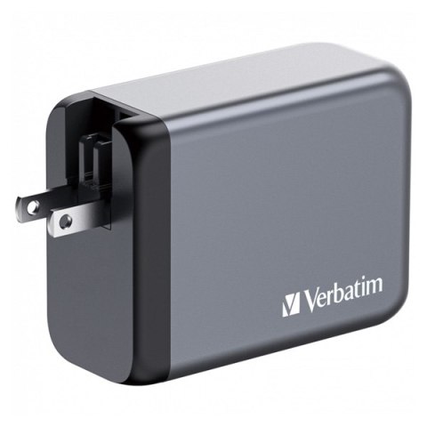 Verbatim, Ładowarka GaN USB 3.0, USB C, szara, 200 W, wymienne końcówki C,G,A
