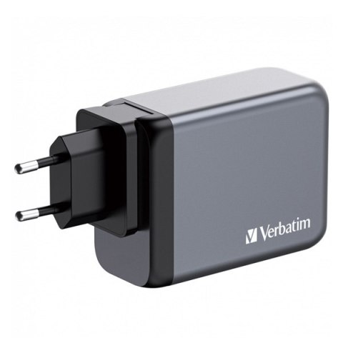 Verbatim, Ładowarka GaN USB 3.0, USB C, szara, 200 W, wymienne końcówki C,G,A