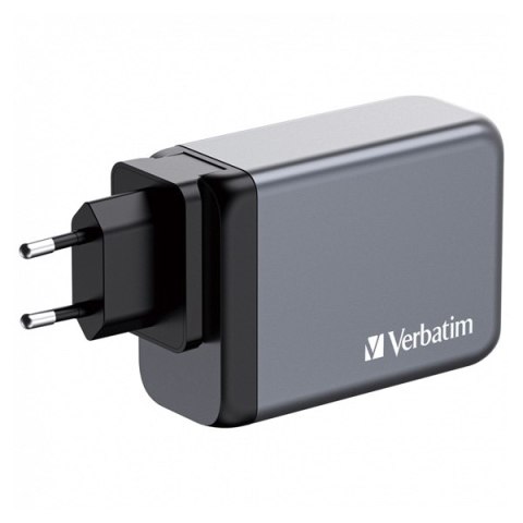 Verbatim, Ładowarka GaN USB 3.0, USB C, szara, 240 W, wymienne końcówki C,G,A