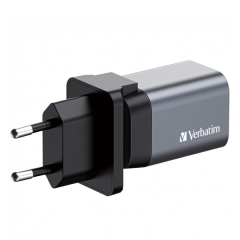 Verbatim, Ładowarka GaN USB 3.0, USB C, szara, 35 W, wymienne końcówki C,G,A