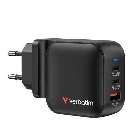 Verbatim, Ładowarka GaN USB 3.0, USB C, szara, 70W, wymienne końcówki C,G,A