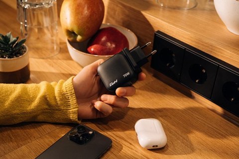 Verbatim, Ładowarka GaN USB 3.0, USB C, szara, 70W, wymienne końcówki C,G,A