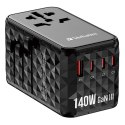 Verbatim, Uniwersalny adapter podróżny 2x USB-C PD i QC 4+, 1x USB-C PD 3.0, 1x USB-A QC, czarny, 140 W