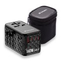 Verbatim, Uniwersalny adapter podróżny 2x USB-C PD i QC 4+, 1x USB-C PD 3.0, 1x USB-A QC, czarny, 140 W
