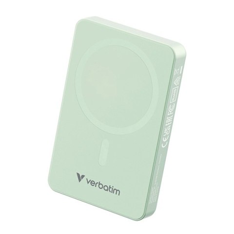 Verbatim, powerbank z ładowaniem bezprzewodowym, 5V, ładowanie telefonu, 32228, 10000mAh, Mocowanie magnetyczne, Zielony