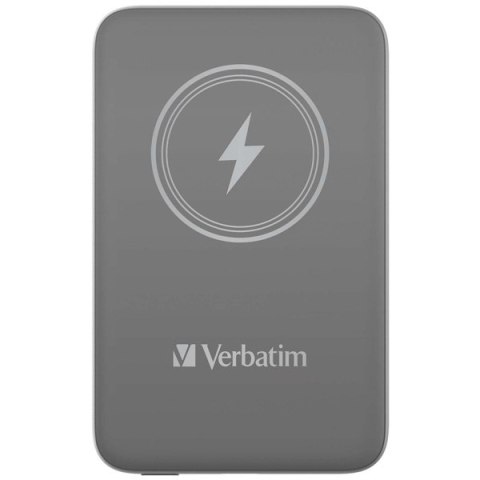 Verbatim, powerbank z ładowaniem bezprzewodowym, 5V, ładowanie telefonu, 32249, 10 000mAh, Mocowanie magnetyczne, szara